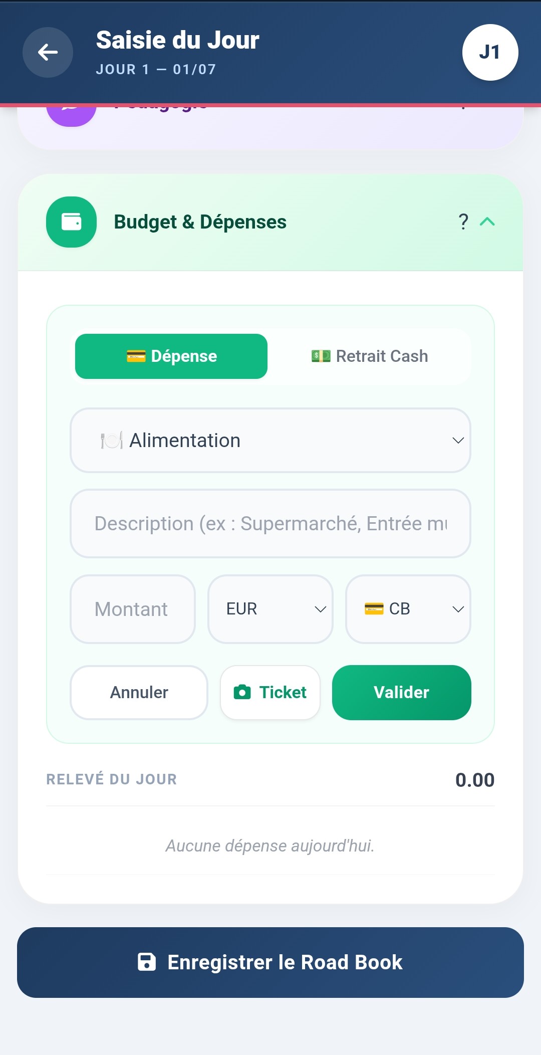 Saisie budget